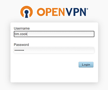 OpenVPN Login page